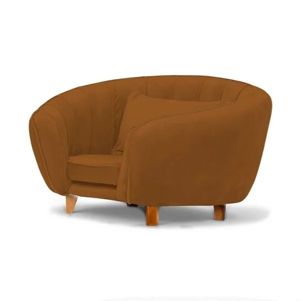 Caminha Mini Poltrona para Pets Loja Sheep Bela para Cães e Gatos Veludo Terracota 43x65x62cm com Almofadinha Caminha Tipo Poltrona Loja Sheep Bela para Cães e Gatos Veludo Terracota 43x65x62cm