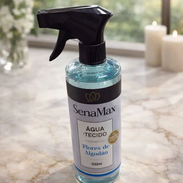 Água Perfumada para Tecidos Flores de Algodão 500ML com Borrifador Spray Azul Senalândia Água Perfumada para Tecidos Flores de Algodão 500ML Spray Azul Senalândia