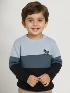 Blusão Tricot Listrado Infantil Para Menino - MARINHO/AZUL/AZUL CLARO 3