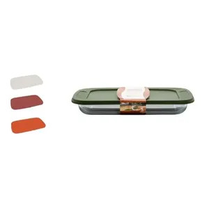Assadeira De Vidro Casa Vita Retangular Com Tampa 35cm 2.2 litros Sortido (MP)