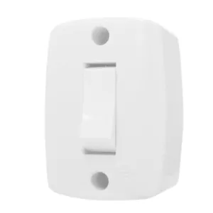 Conjunto Interruptor Simples Retangular Ilumi Conjunto de Sobrepor Interruptor Simples 6A/250V Branco Retangular