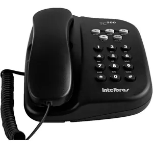 Telefone com fio e chave de bloqueio TC 500 preto Intelbrás