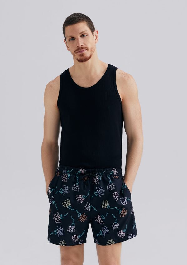 Shorts Praia Masculino Estampado - Preto M