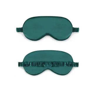 Máscara Olho Seda Simulada Dupla Face Confortável Respirável Dormir Enrolada Presente Multicolorido Verde