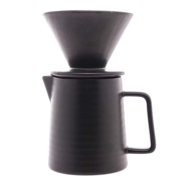 Bule de Cerâmica da Wolff com Suporte para Filtro e Tampa 600ml Preto