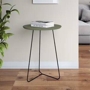 Mesa Lateral Industrial Gávea com 50 cm - Verde Musgo/Preto