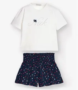 Conjunto Blusa com Shorts Menina Trick Nick Azul 1