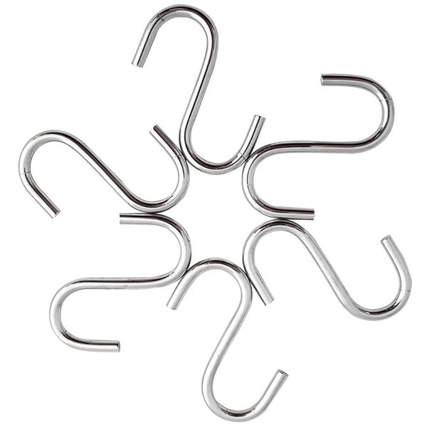 Kit 6 Ganchos Multiuso Para Barra Toalha Utensílios Cromado