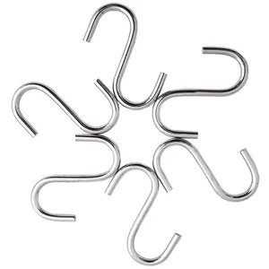 Kit 6 Ganchos Multiuso Para Barra Toalha Utensílios Cromado