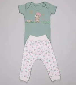 Conjunto Body Floral - 11783 De 0 a 12 meses Verde - M