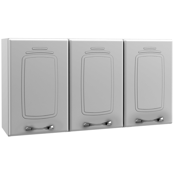 Armário Triplo Médio em Aço, com 3 Portas e 1 Prateleira - Telasul Novitá Branco