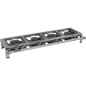 Fogão Industrial Stori Premium 4 Bocas 30x30 Em Linha M4 Aço Inox 430 Metalmaq