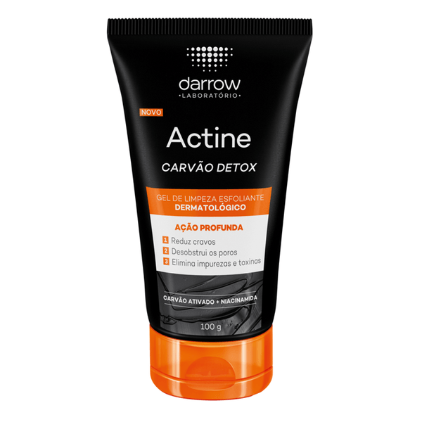 Gel de Limpeza Esfoliante Facial Darrow Actine Carvão Detox 100g