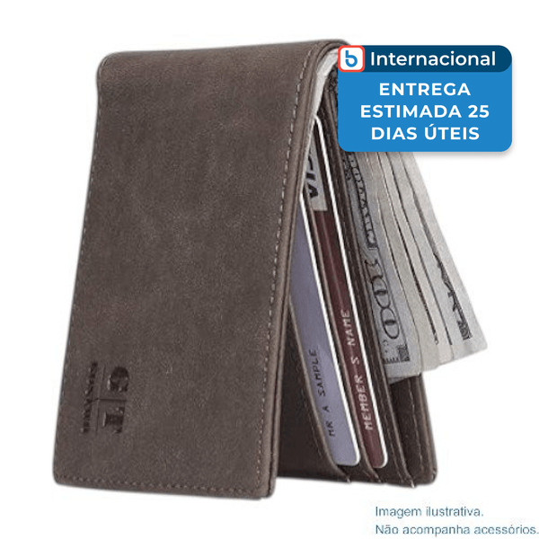 Carteira Gostwo Slim Bifold Couro Café A-MBI