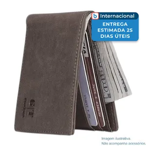 Carteira Gostwo Slim Bifold Couro Café A-MBI