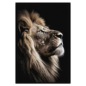Quadro Decorativo Leão Da Fé Sala Moldura Cx Alta 100x66 Titulo Moldura Preta