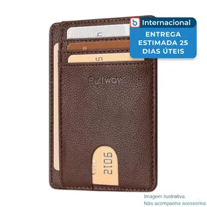 Porta-Cartão Buffway Slim Com Bloqueio RFID Café A-MBI