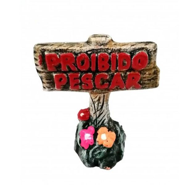 Enfeite Proibido Pescar Decorado Trema Único