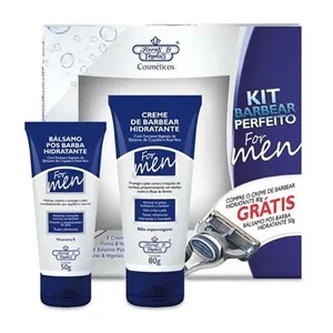 Kit de Barbear Flores e Vegetais Perfeito For Men Creme de Barbear Hidratante + grátis Bálsamo pós barba