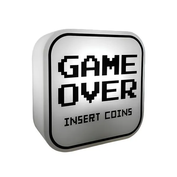 Luminária Box Game Over Decoração Setup Parede Ou Mesa - Bivolt