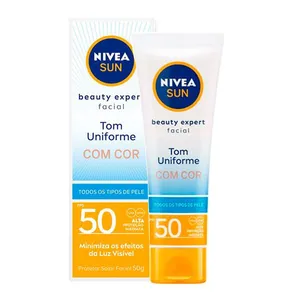 Protetor Solar Facial Nivea Sun Beauty Expert Tom Uniforme Com Cor FPS60 50g