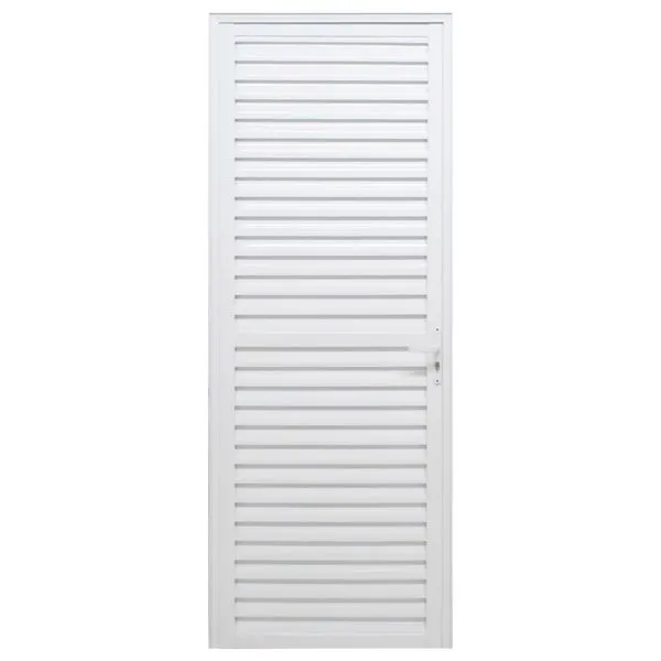 Porta de Giro com Veneziana Caribe 215x80cm Direita Vedada Branca - 1065-3022 - JAP