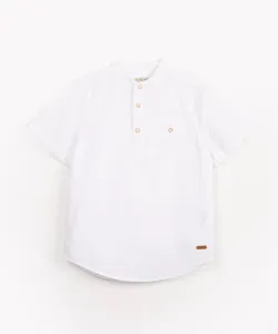 bata infantil gola padre manga curta branco 10