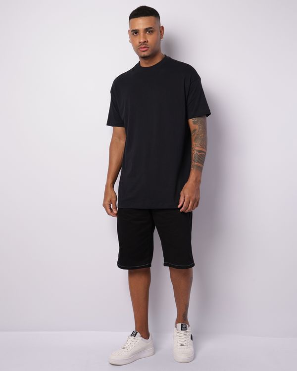 Bermuda Sarja Masculina Reta Cinto Com Fivela Preta 46
