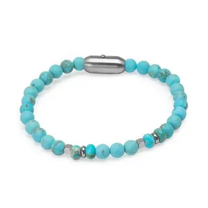 Pulseira Bryce de Pedra Natural Howlita Azul Azul M