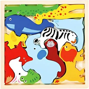 Brinquedo Pedagógico Madeira Colecione e Encaixe Animais Desenvolvimento Cognitivo Toy Mix Brinquedo Pedagógico Madeira Colecione e Encaixe Animais Toy Mix