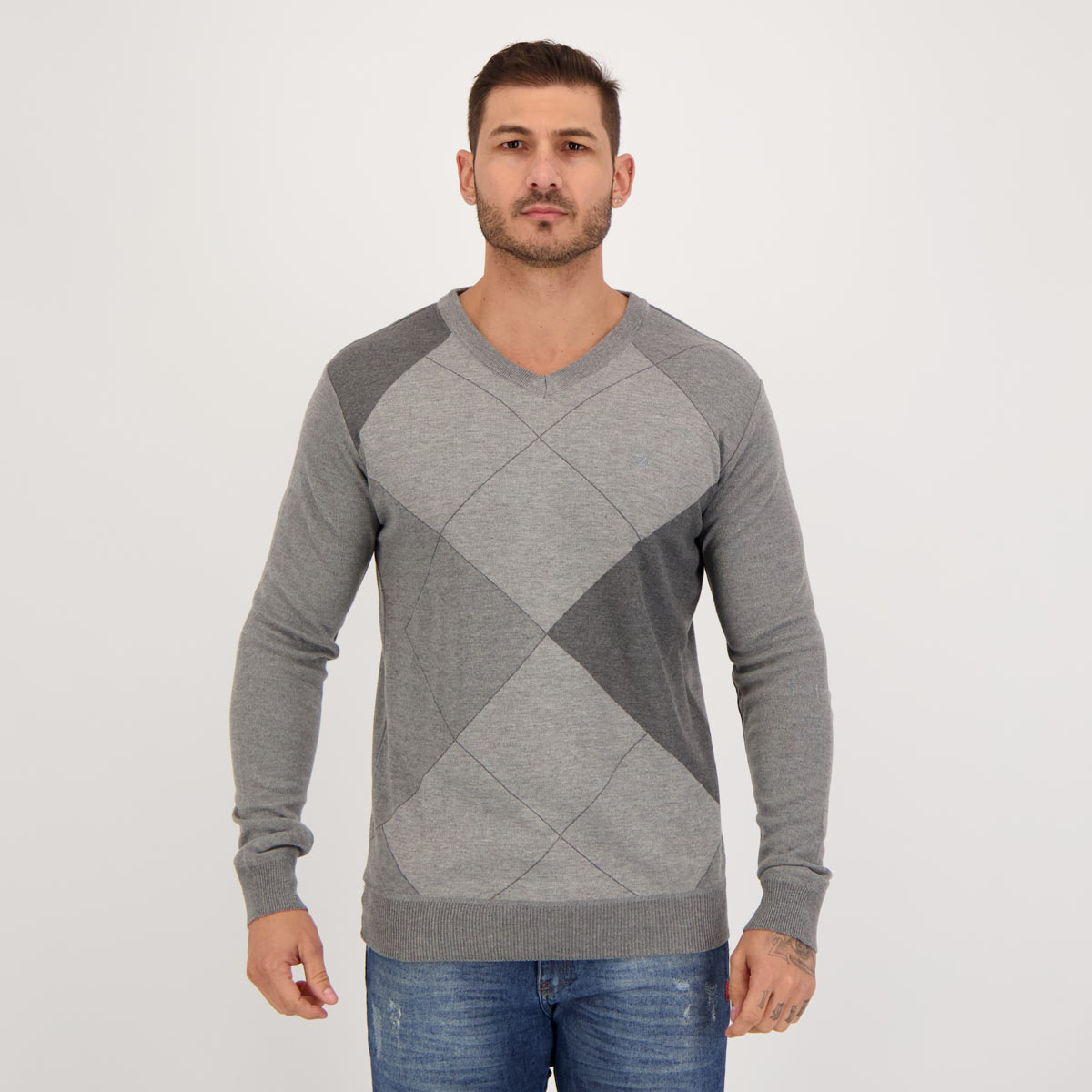 Suéter Balboa Jacquard Cinza