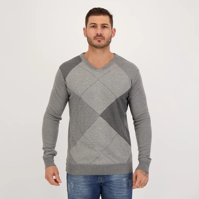 Suéter Balboa Jacquard Cinza