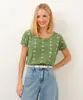 camiseta de algodão folhagem verde PP
