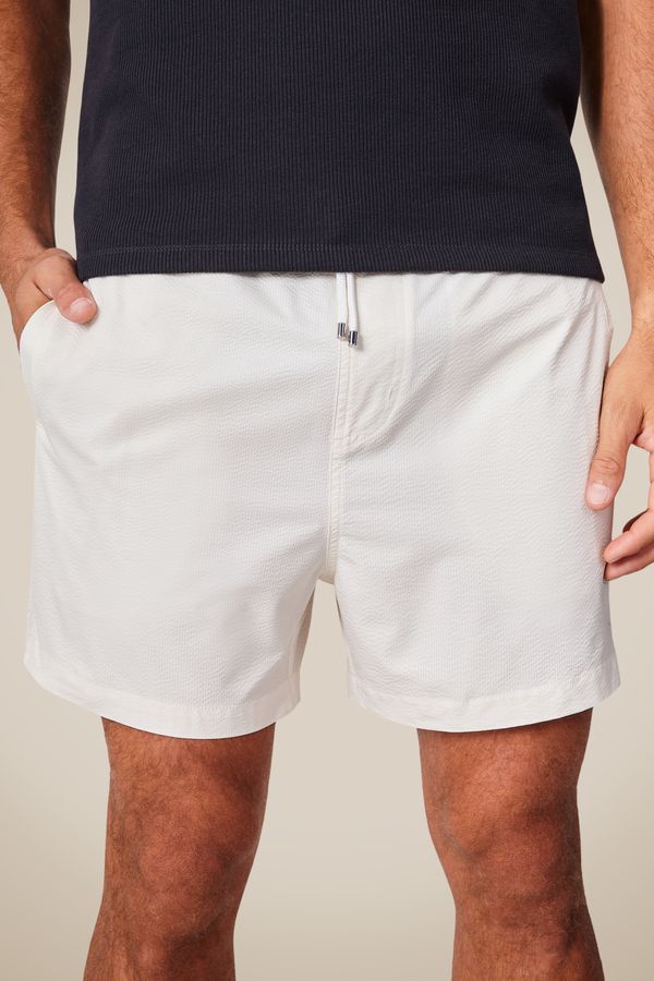 Short Praia Textura Liso Off White - P