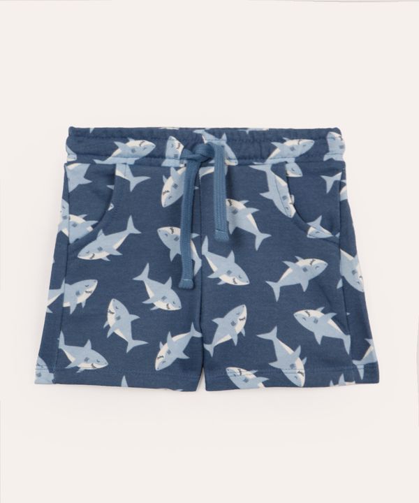 short de algodão infantil tubarão azul 1