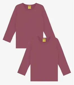 Kit 2 Camisetas Menina Manga Longa Térmica Rovi Kids Vermelho 18
