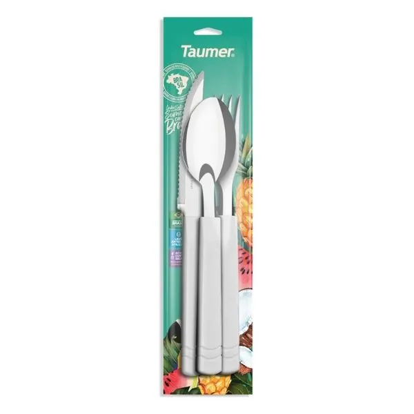 Conjunto de Talheres Taumer Misto Branco 3 Unidades CONJ TALHERES TAUMER 3UN MISTO BRANCO