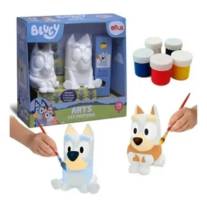 Brinquedo Kit de Pintura com Bonecos Bluey e Bingo com Tintas Laváveis e Pincel Elka Brinquedo Kit Pintura Bonecos Bluey e Bingo com Tintas Laváveis Elka