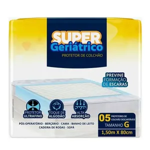 Protetor De Colchão Super Geriátrico Descartável 5 Unidades