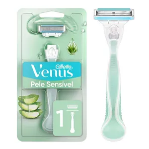 Aparelho Recarregável e Carga Para Depilar Gillette Vênus Pele Sensível 1 Unidade