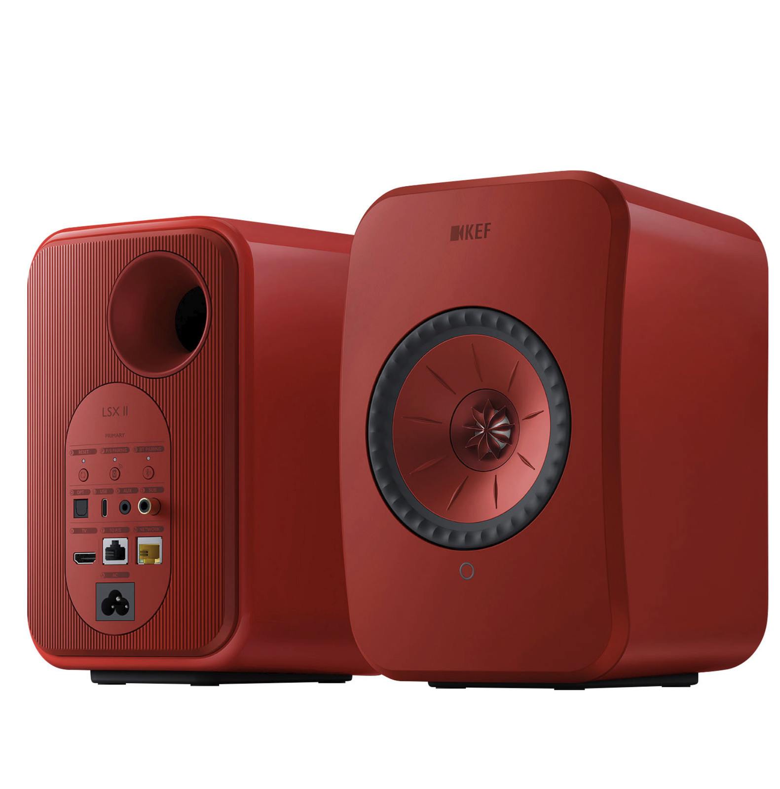 KEF LSX II Sistema de Alto-falantes Hi-Fi sem fio ( Vermelho )