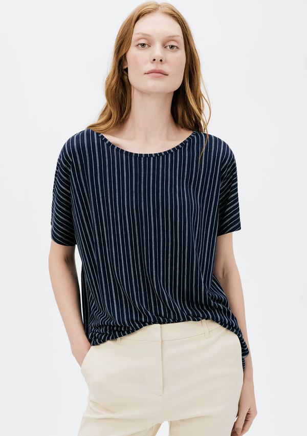 Blusa Feminina Manga Curta Estampada - Azul XG