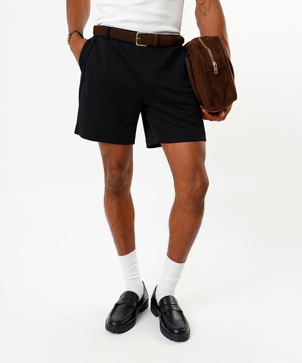 short reto masculino texturizado com bolso GG