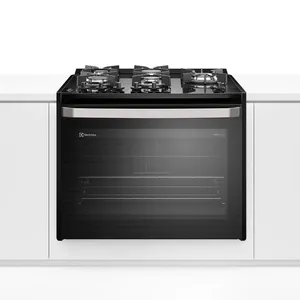 Fogão de Embutir 5 bocas Electrolux Preto Experience com Mesa de Vidro, Grill e PerfectCook360 (FE5EB) 220V