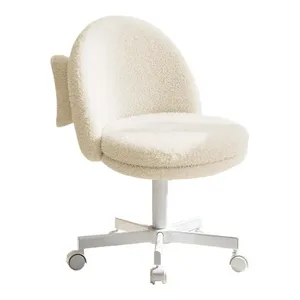 Cadeira de Escritório GTRacing de Veludo Ergonômica e Giratória Branco A-BI