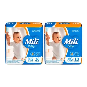 Kit 2 Fraldas Mili Baby Jumbinho (Xg) 18 Unidades cada