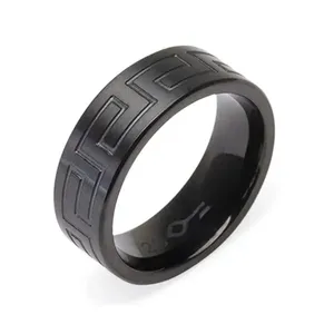 Anel Kutz de Aço Preto Preta 19