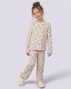 Pijama Longo Infantil Soft Estampa Gatinho Rosa 10