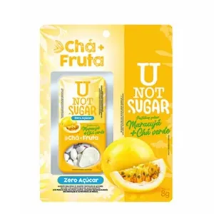 Pastilha U Not Sugar Sabor Maracujá + Chá Verde Sem Açúcar 8g