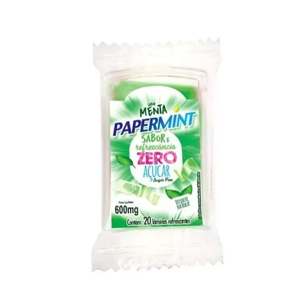Papermint Lâminas Refrescantes Comestíveis Zero Açucar 600mg Danilla Foods